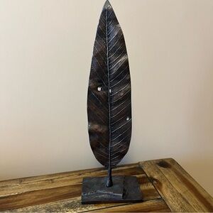 Crate&Barrel Mango Metal Leaf Sculpture